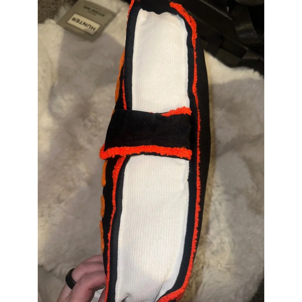 Novelty Pillow Halloween Spell Book Plush Decorative Accent Pillow Black Orange